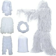 Simplmasygenix Outdoor \u0026 Indoor Clearance 5 In 1 Ghillie Suit, 3D Camouflage Hunting Apparel Including Jacket, Pants, Hood, Carry Bag